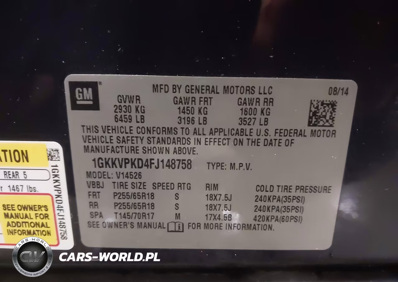 2015 GMC Acadia Sle-2 VIN:1GKKVPKD4FJ148758 - 9
