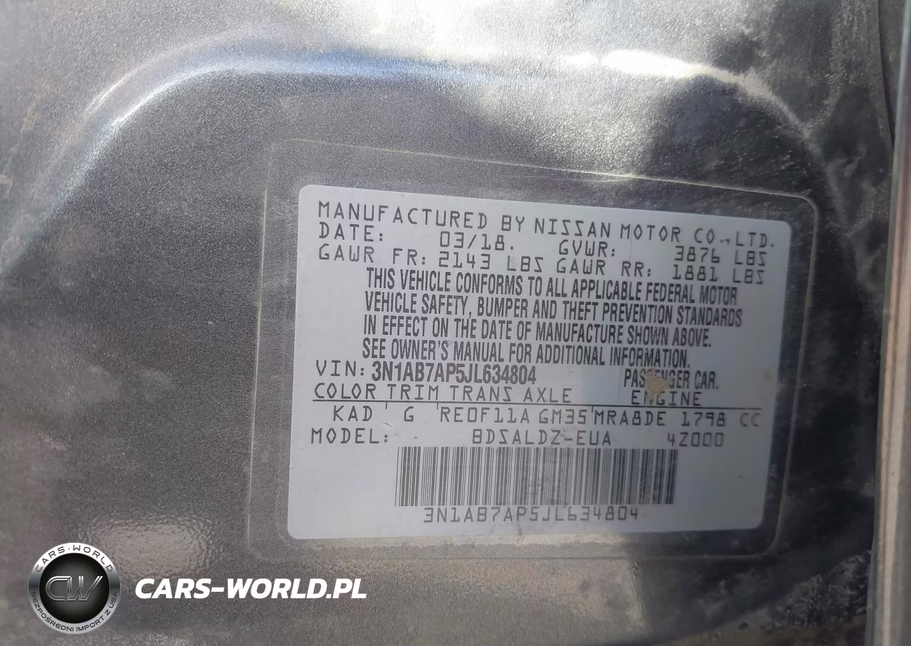 2018 Nissan Sentra Sv VIN:3N1AB7AP5JL634804 - 9