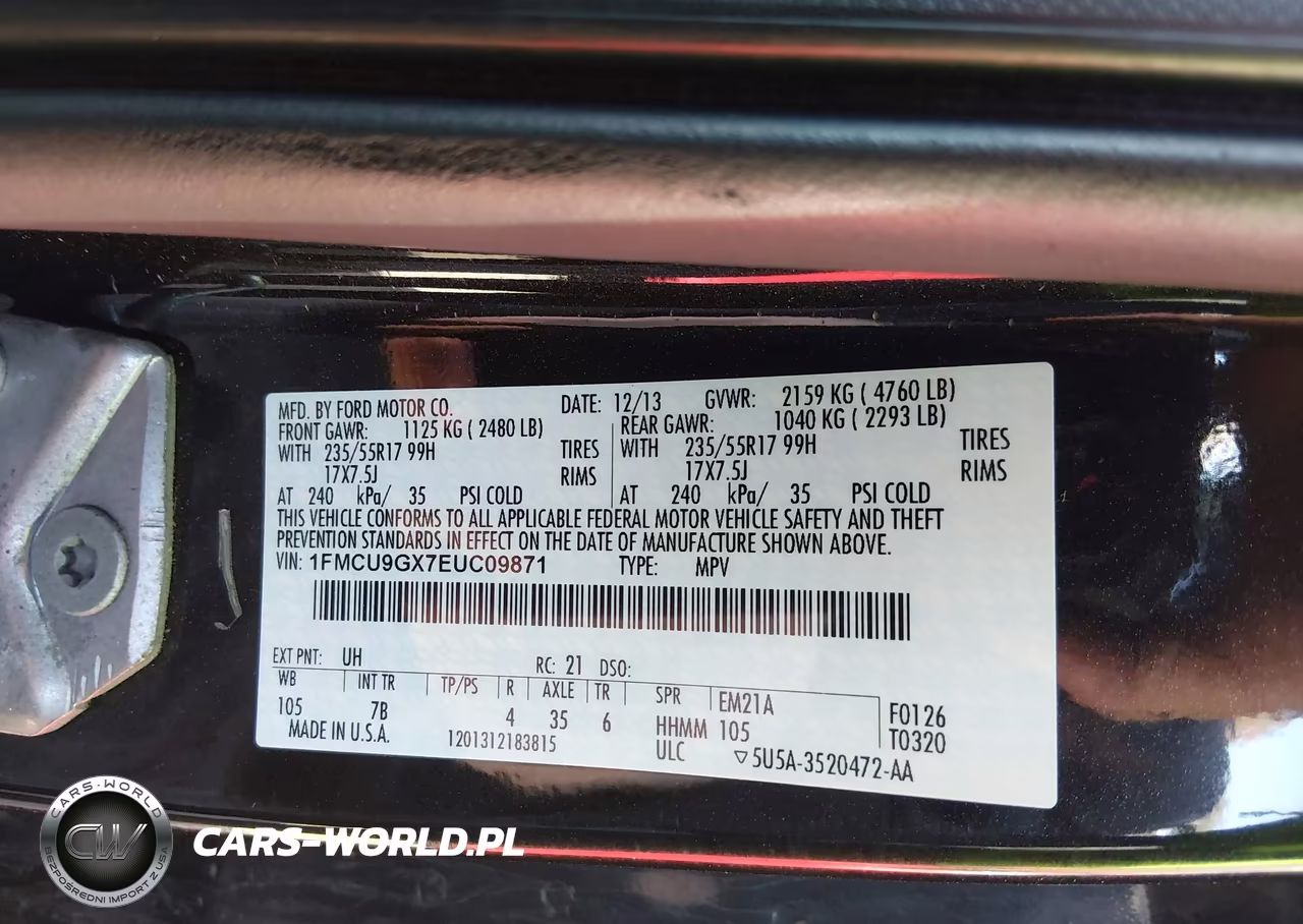 2014 Ford Escape Se VIN:1FMCU9GX7EUC09871 - 9