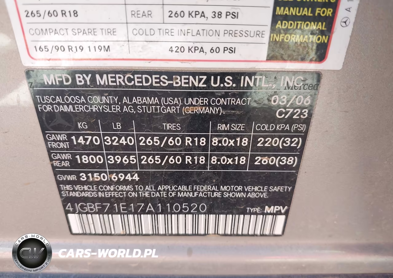 2007 Mercedes-Benz Gl 450 4Matic VIN:4JGBF71E17A110520 - 9