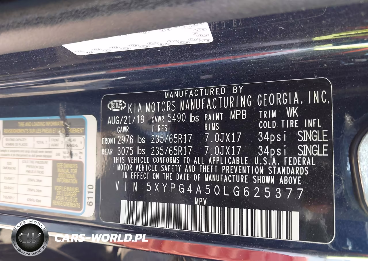 2020 Kia Sorento 3.3L Lx VIN:5XYPG4A50LG625377 - 9