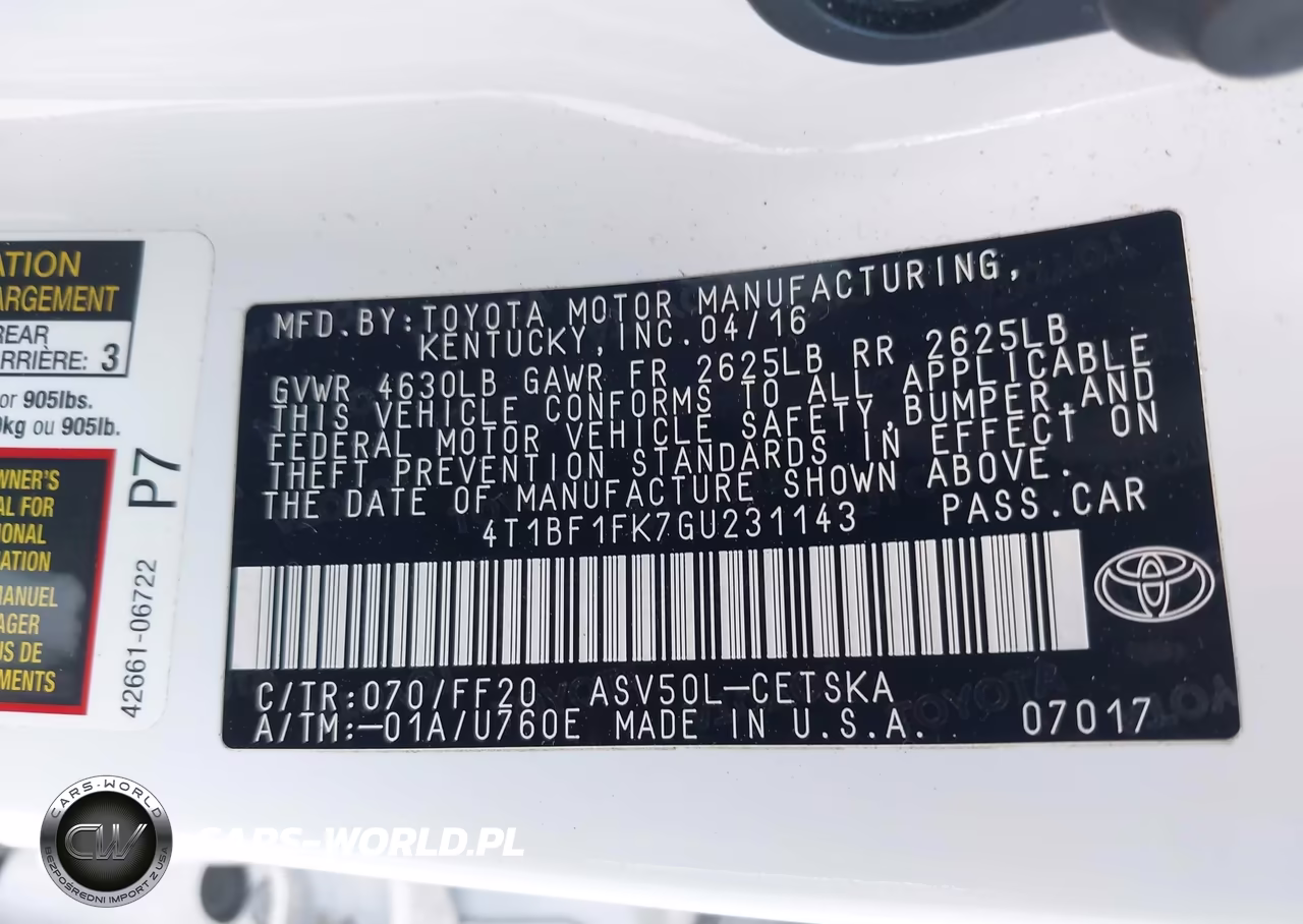 2016 Toyota Camry Se VIN:4T1BF1FK7GU231143 - 9