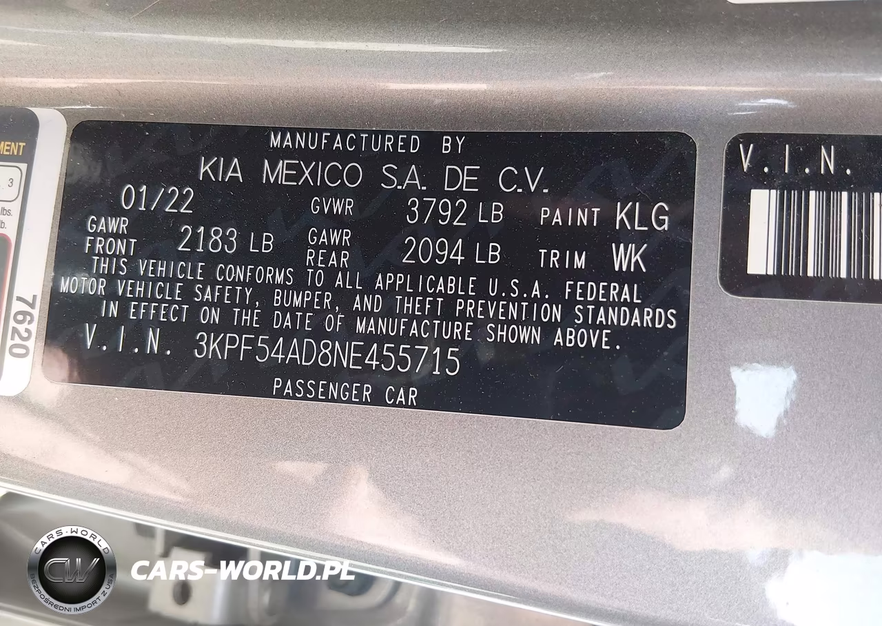 2022 Kia Forte Gt-Line VIN:3KPF54AD8NE455715 - 9