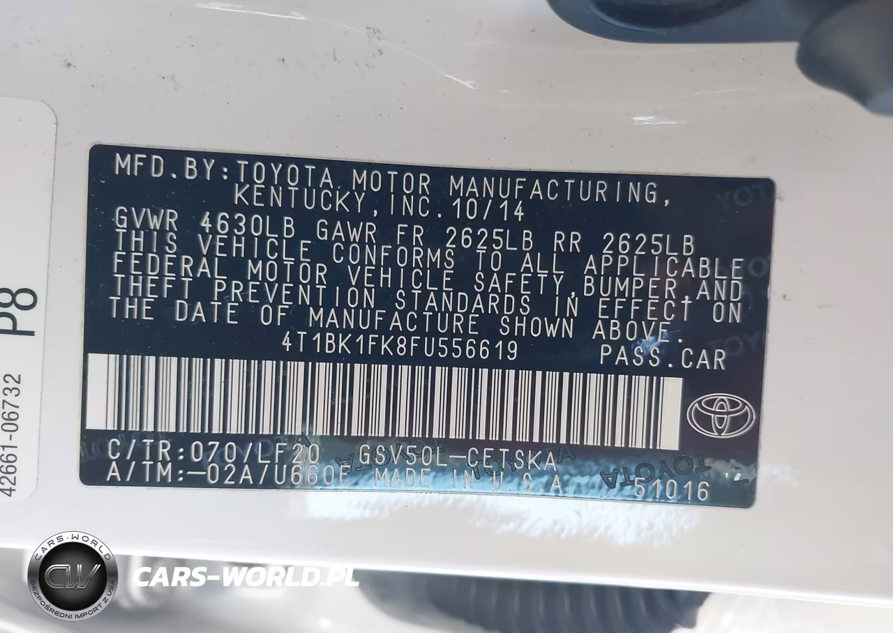 2015 Toyota Camry Xse V6 VIN:4T1BK1FK8FU556619 - 9