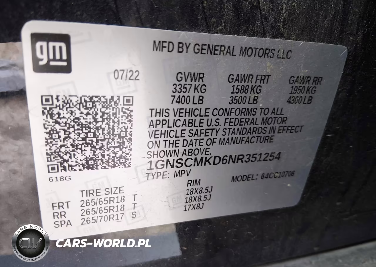 2022 Chevrolet Tahoe 2Wd Ls VIN:1GNSCMKD6NR351254 - 9