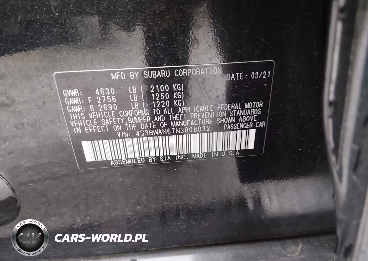 2022 Subaru Legacy Limited VIN:4S3BWAN67N3008032 - 9
