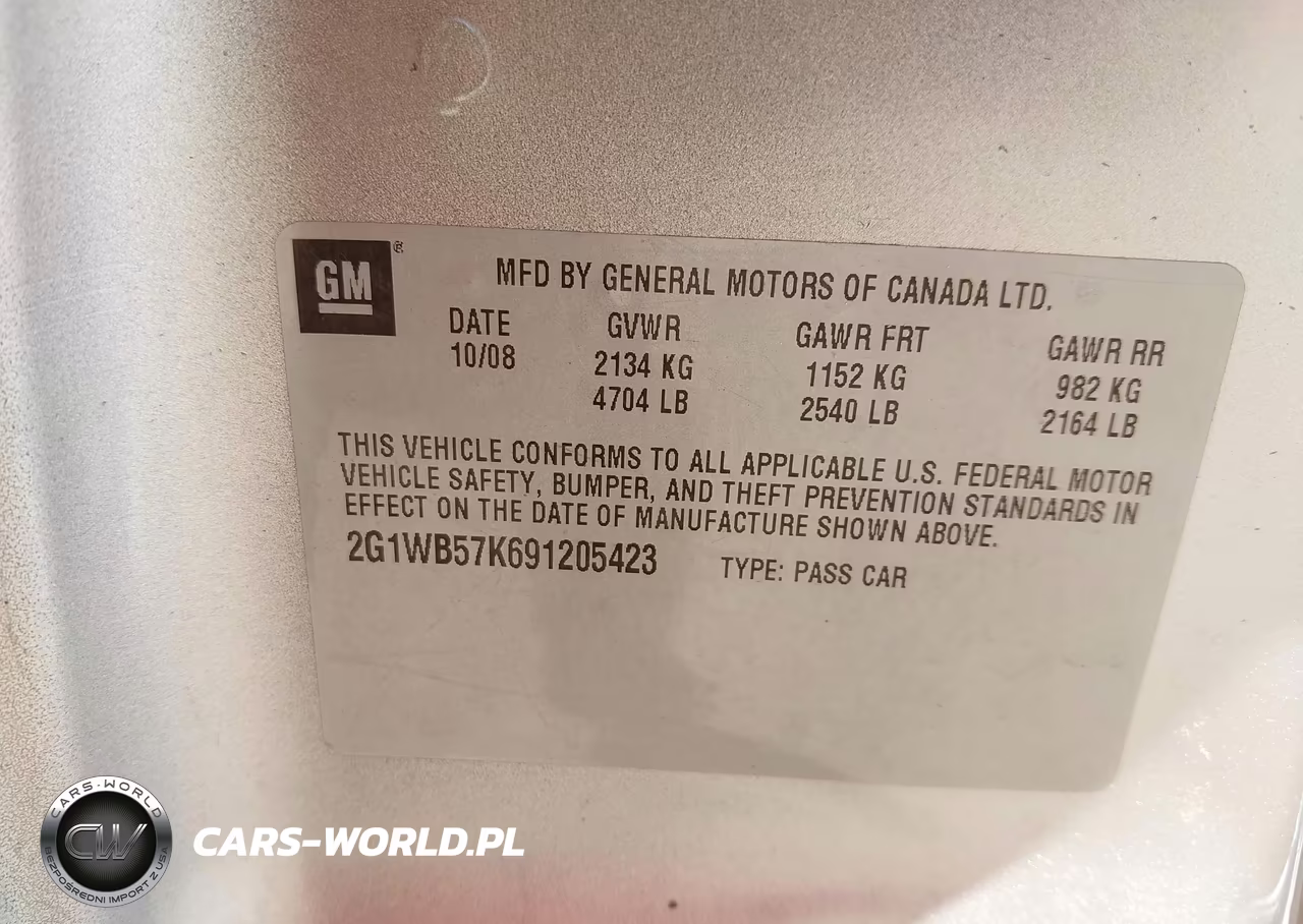 2009 Chevrolet Impala Ls VIN:2G1WB57K691205423 - 9