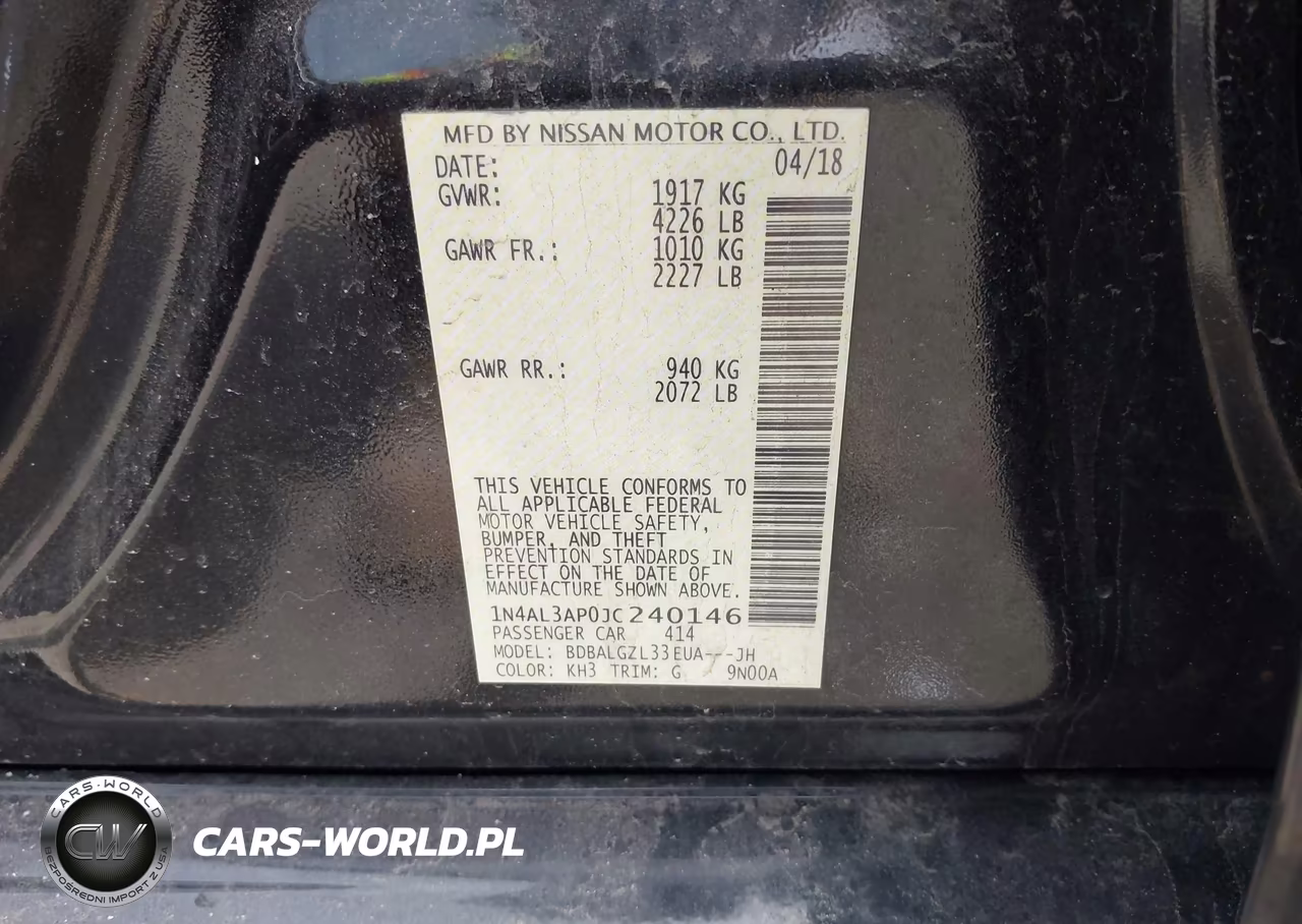 2018 Nissan Altima 2.5 S VIN:1N4AL3AP0JC240146 - 9