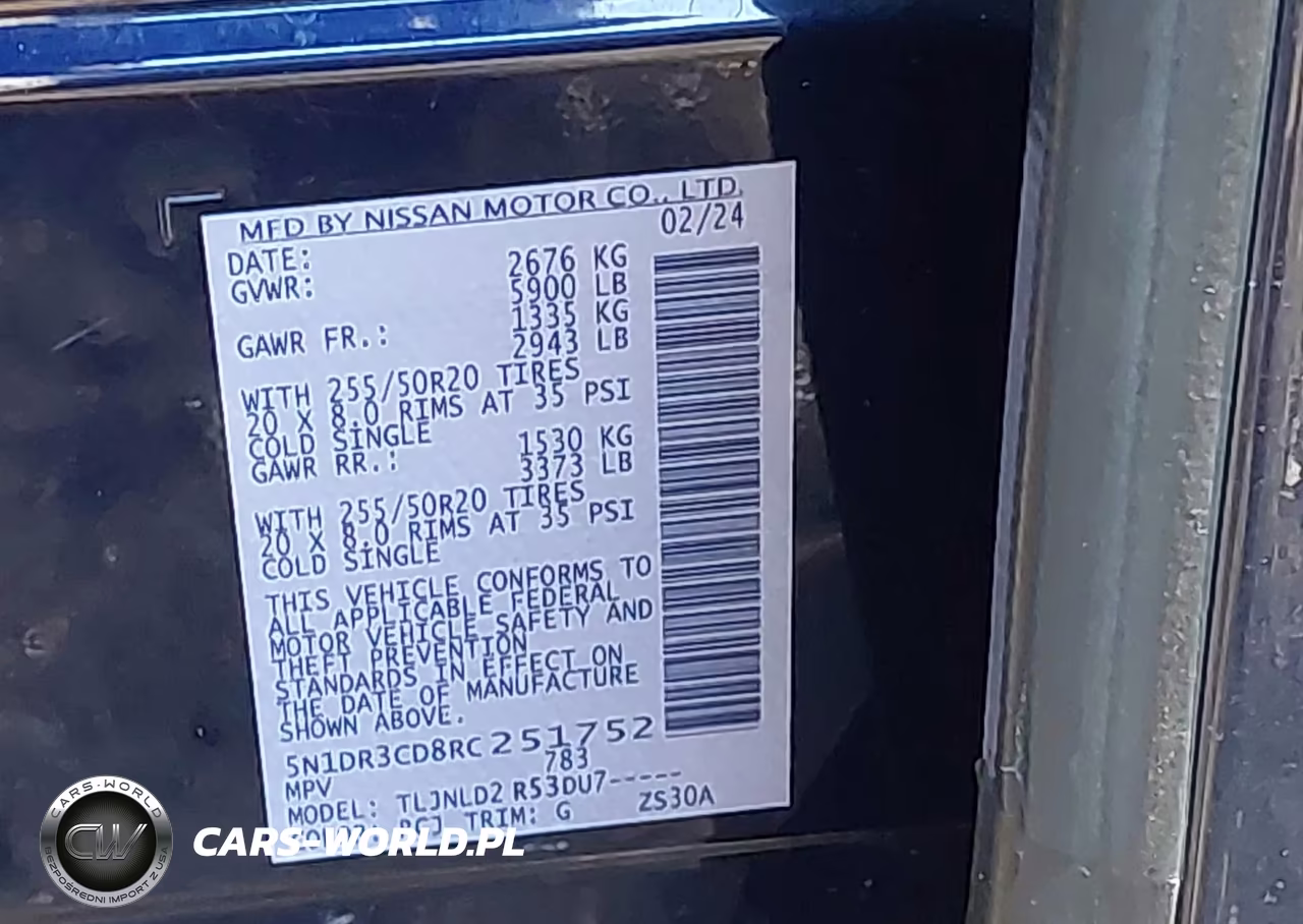 2024 Nissan Pathfinder Sl 4Wd VIN:5N1DR3CD8RC251752 - 9