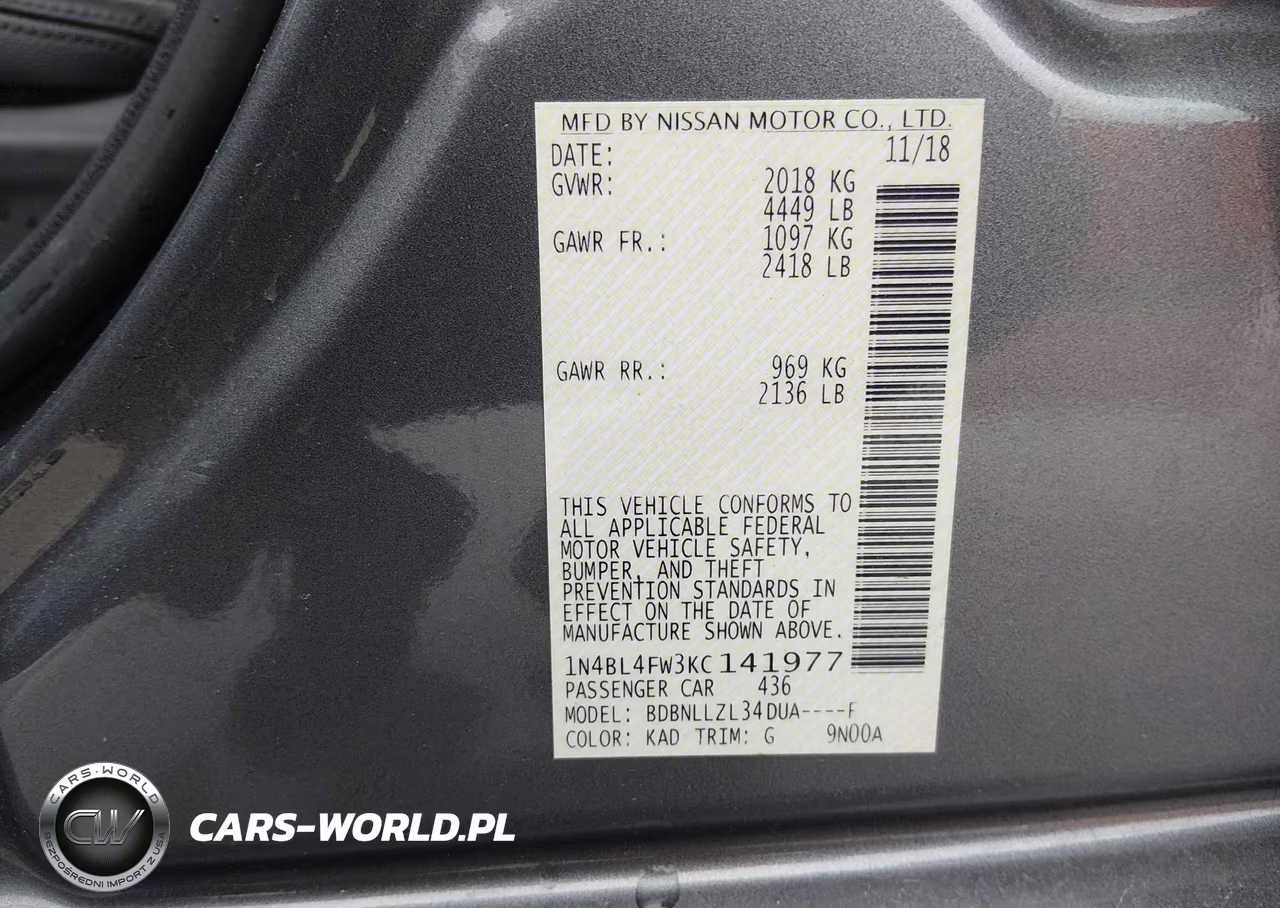 2019 Nissan Altima 2.5 Platinum VIN:1N4BL4FW3KC141977 - 9
