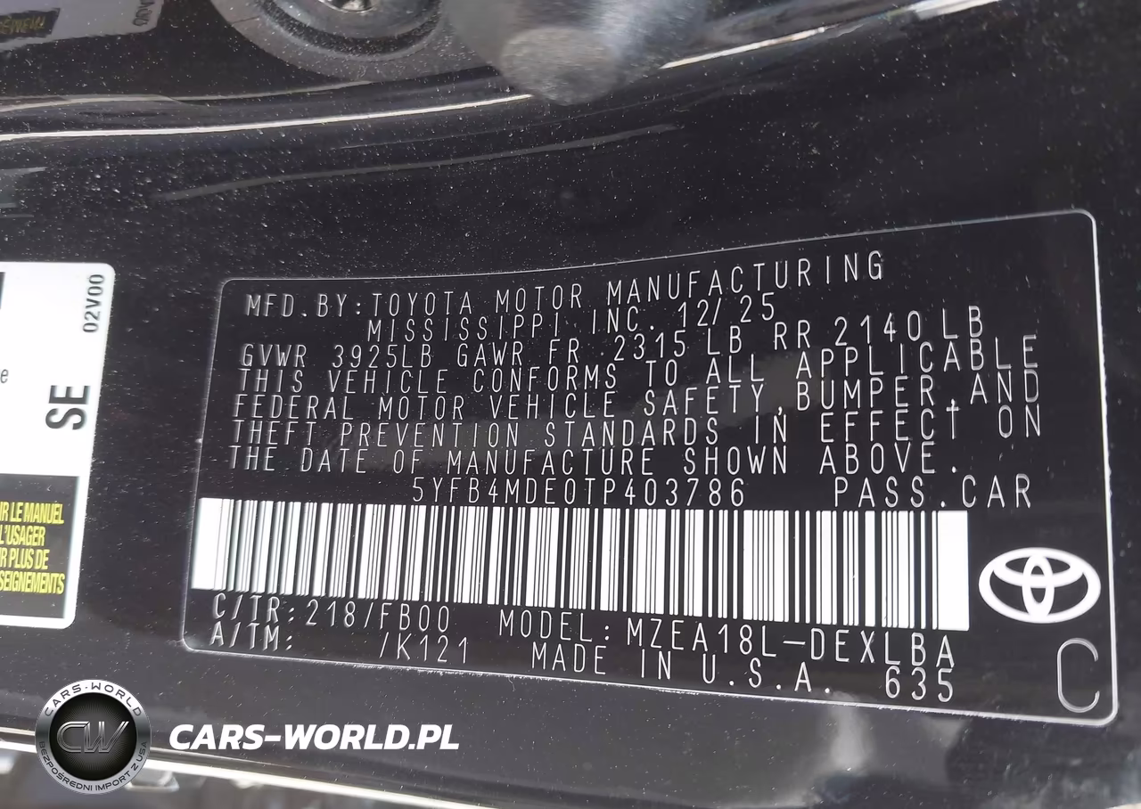 2026 Toyota Corolla Le VIN:5YFB4MDE0TP403786 - 9