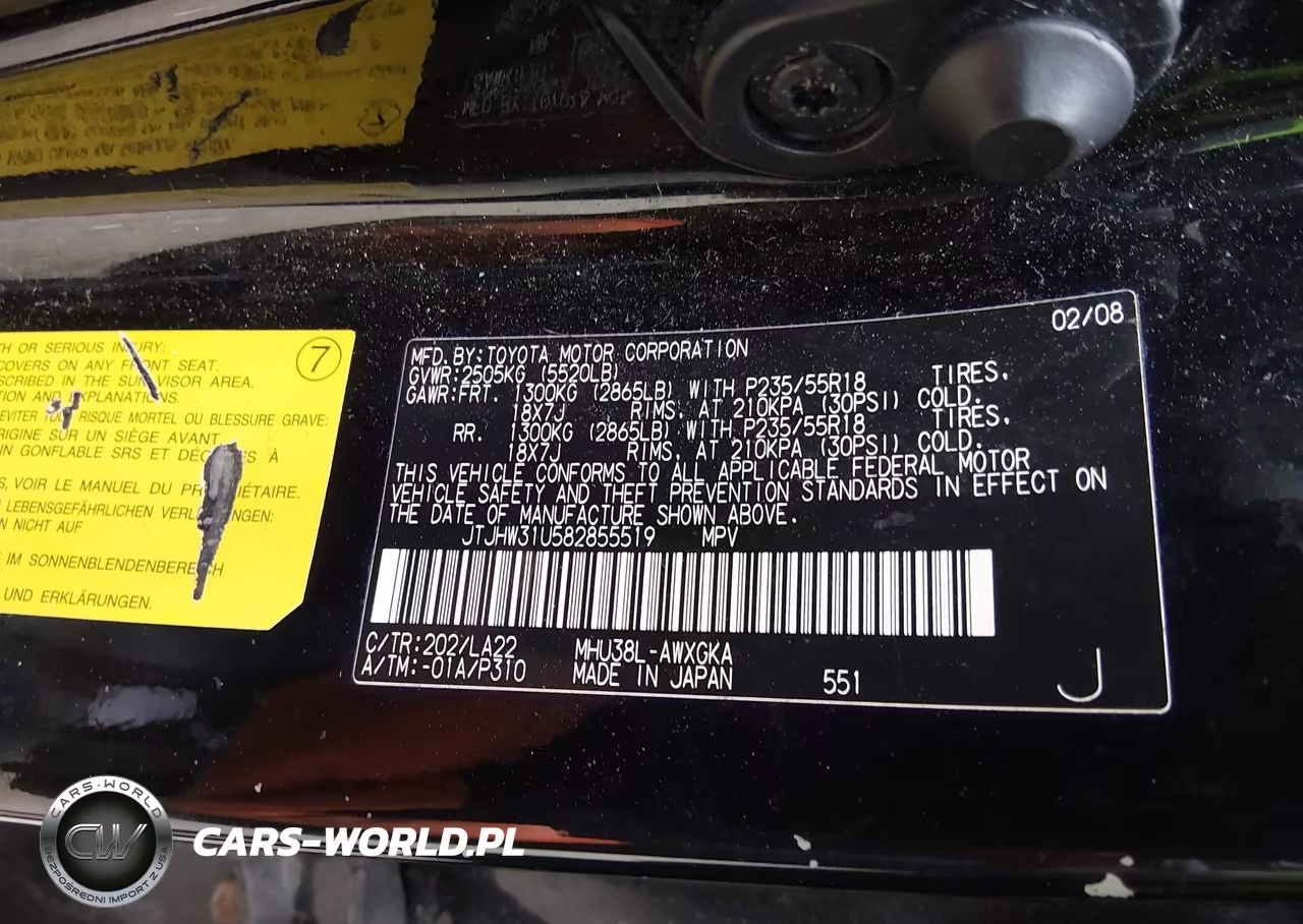 2008 Lexus Rx 400H VIN:JTJHW31U582855519 - 9