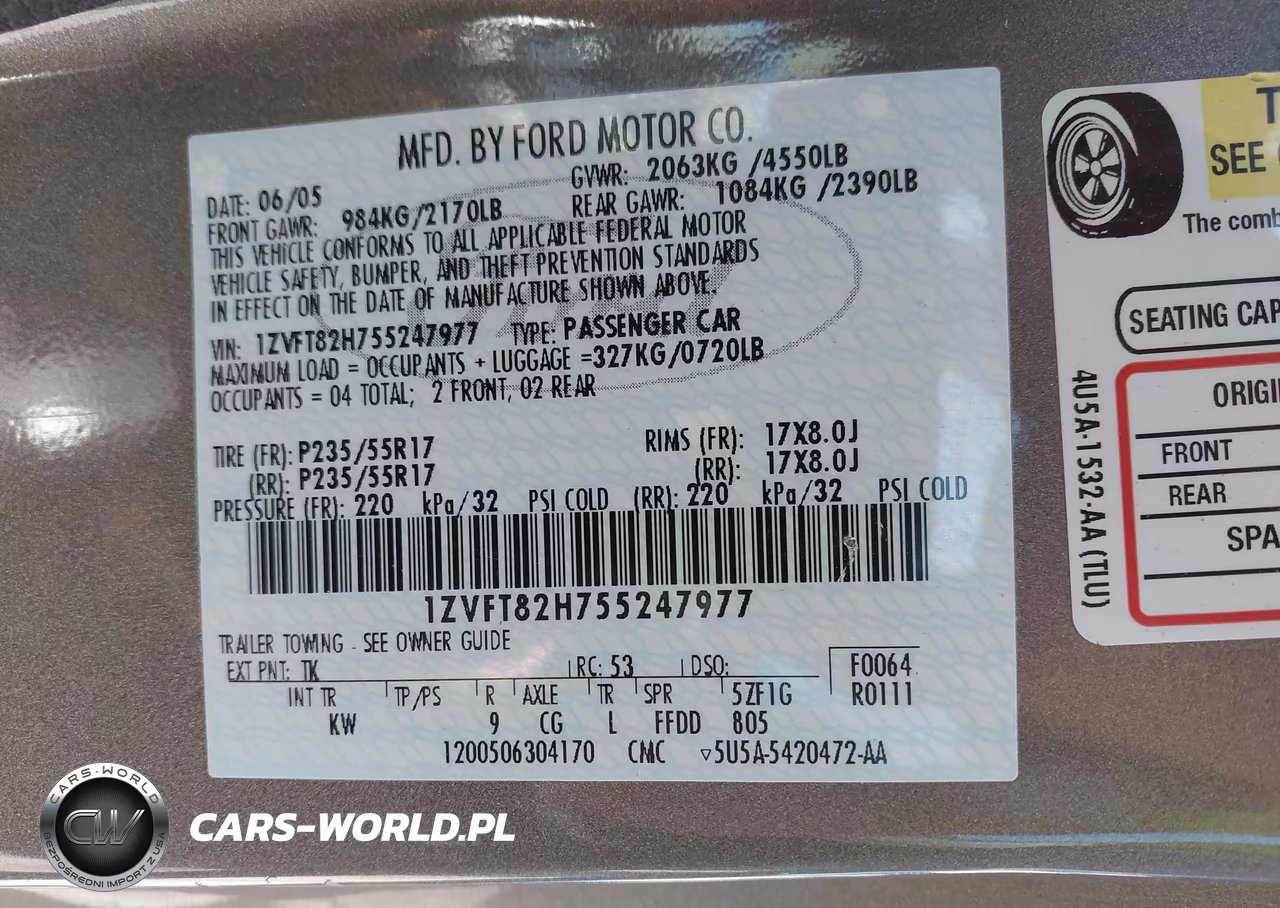 2005 Ford Mustang Gt Deluxe-Gt Premium VIN:1ZVFT82H755247977 - 9