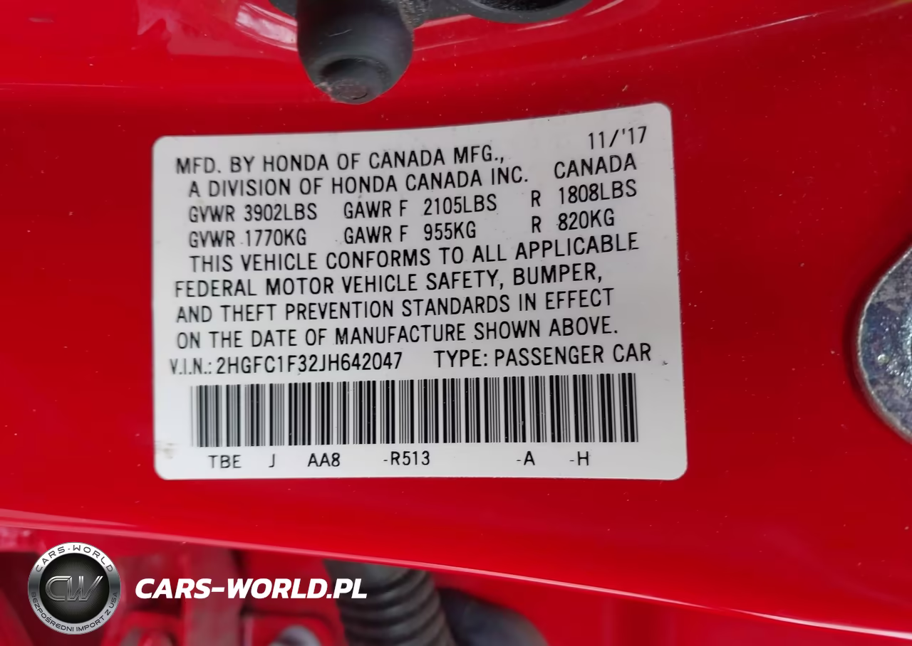 2018 Honda Civic Ex-T VIN:2HGFC1F32JH642047 - 9