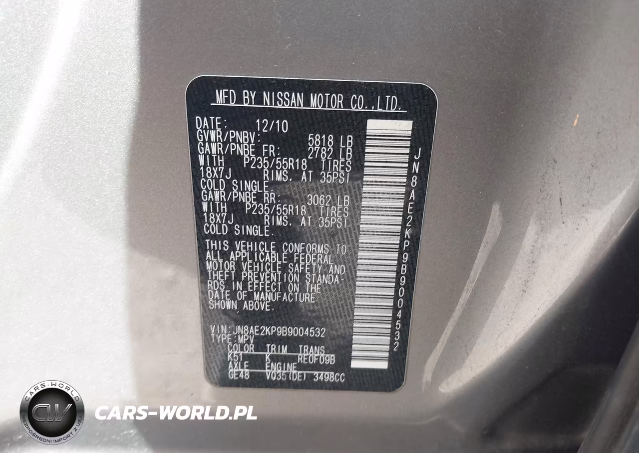 2011 Nissan Quest Sl VIN:JN8AE2KP9B9004532 - 9