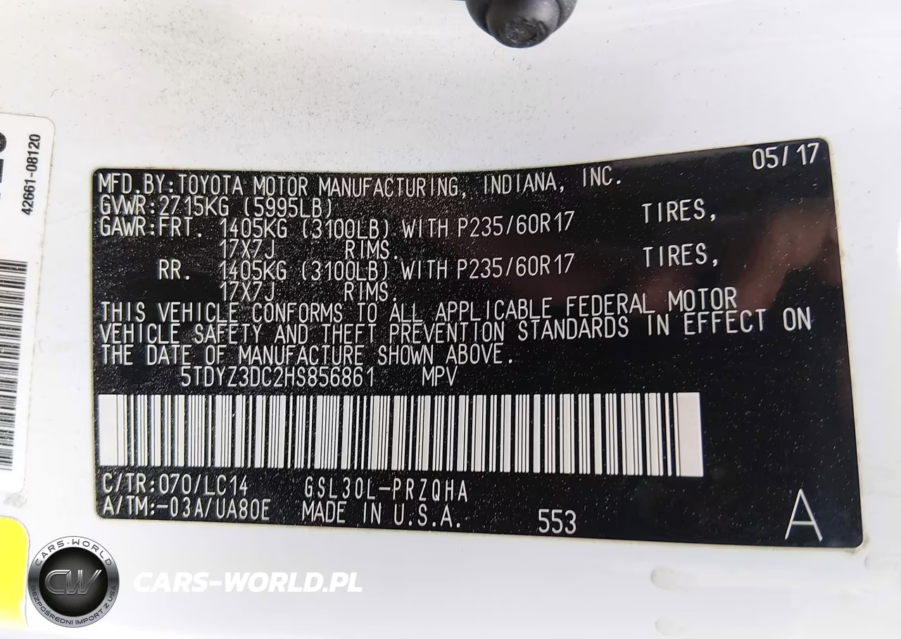 2017 Toyota Sienna Xle Premium 8 Passenger VIN:5TDYZ3DC2HS856861 - 9