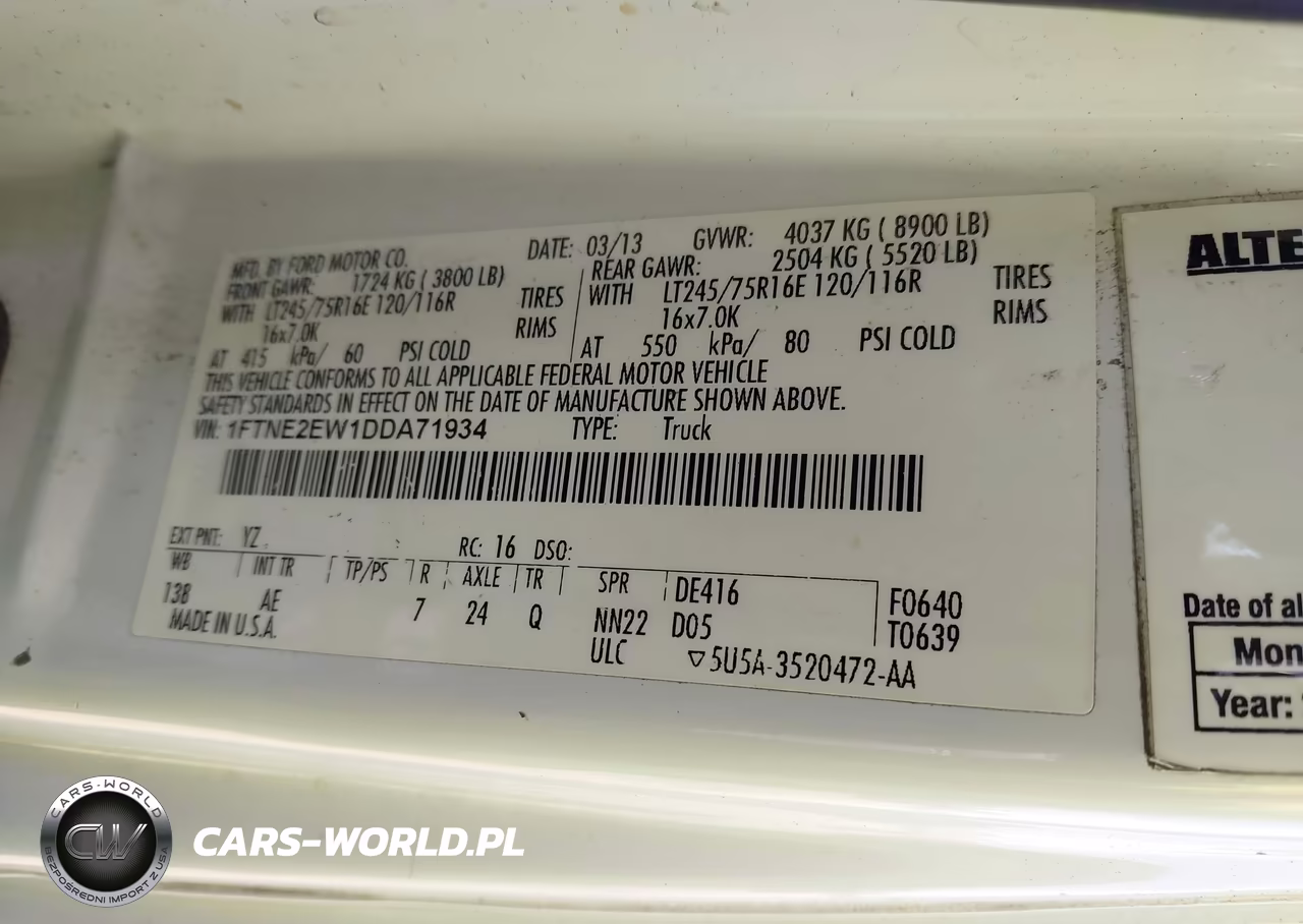 2013 Ford E-250 Commercial VIN:1FTNE2EW1DDA71934 - 9
