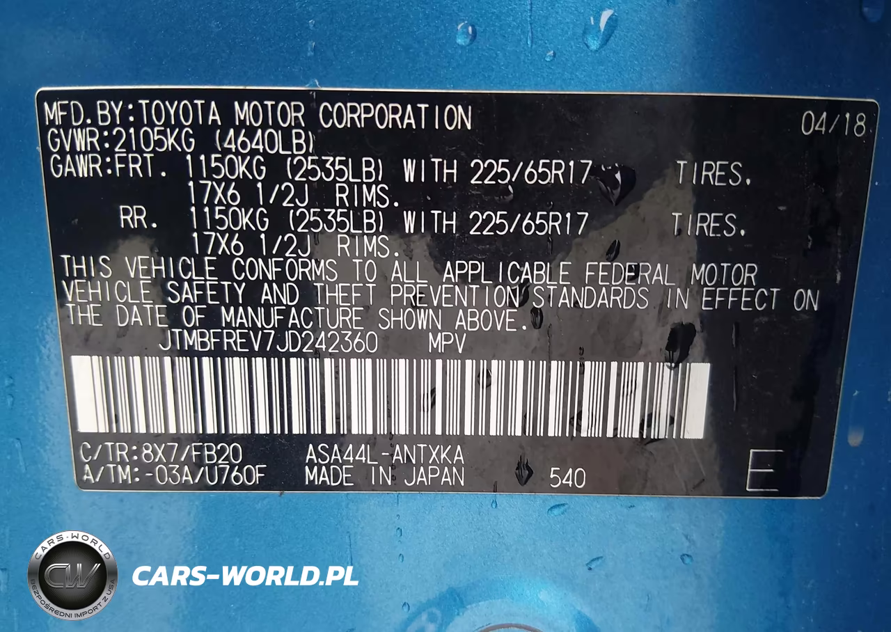 2018 Toyota Rav4 Le VIN:JTMBFREV7JD242360 - 9