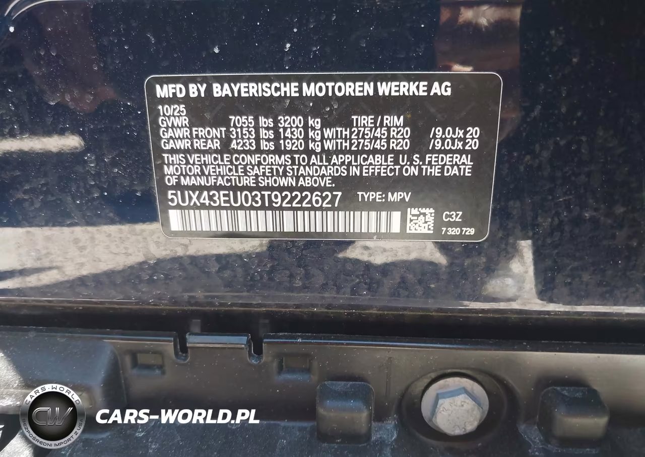 2026 BMW X5 Phev xDrive50E VIN:5UX43EU03T9222627 - 9