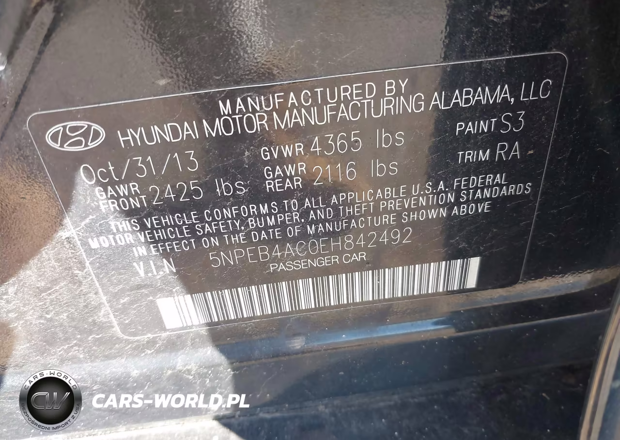 2014 Hyundai Sonata Gls VIN:5NPEB4AC0EH842492 - 9