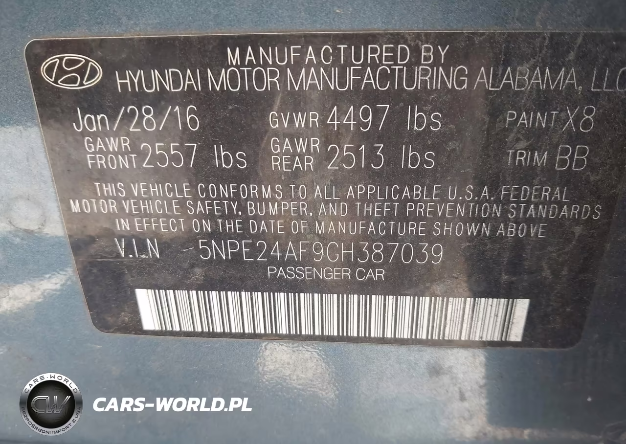 2016 Hyundai Sonata Se VIN:5NPE24AF9GH387039 - 9