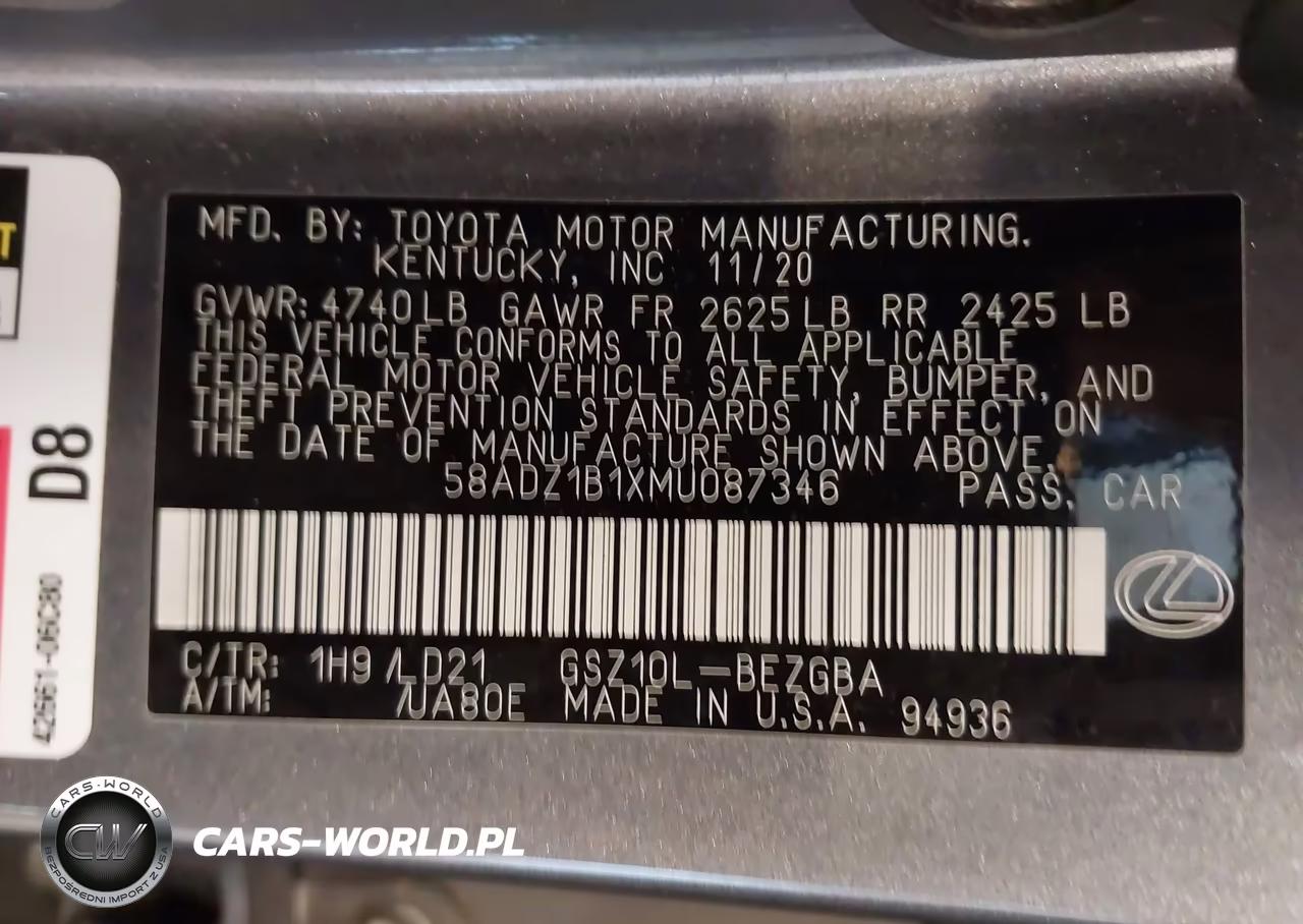 2021 Lexus Es 350 VIN:58ADZ1B1XMU087346 - 9