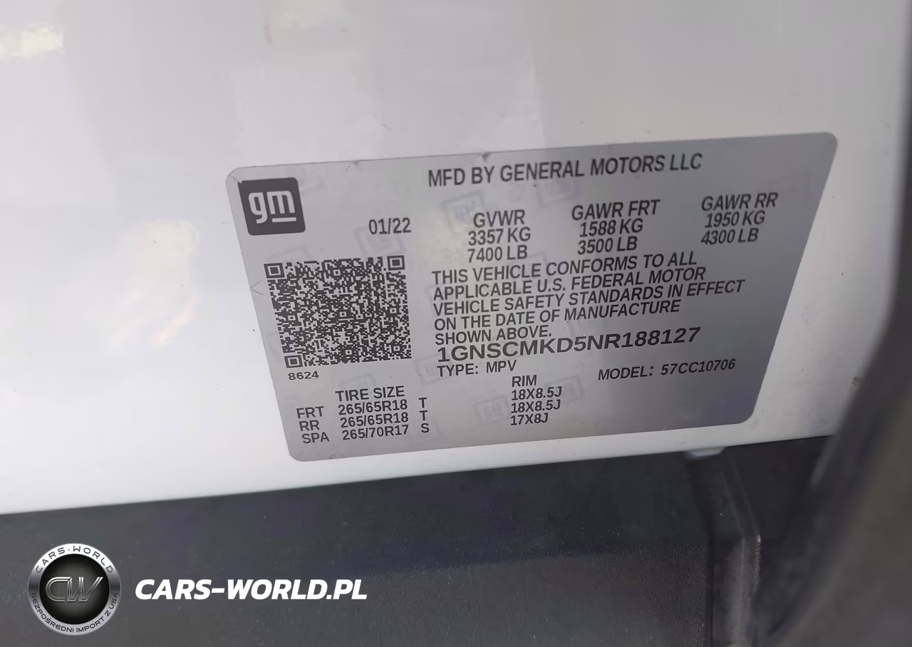 2022 Chevrolet Tahoe 2Wd Ls VIN:1GNSCMKD5NR188127 - 9