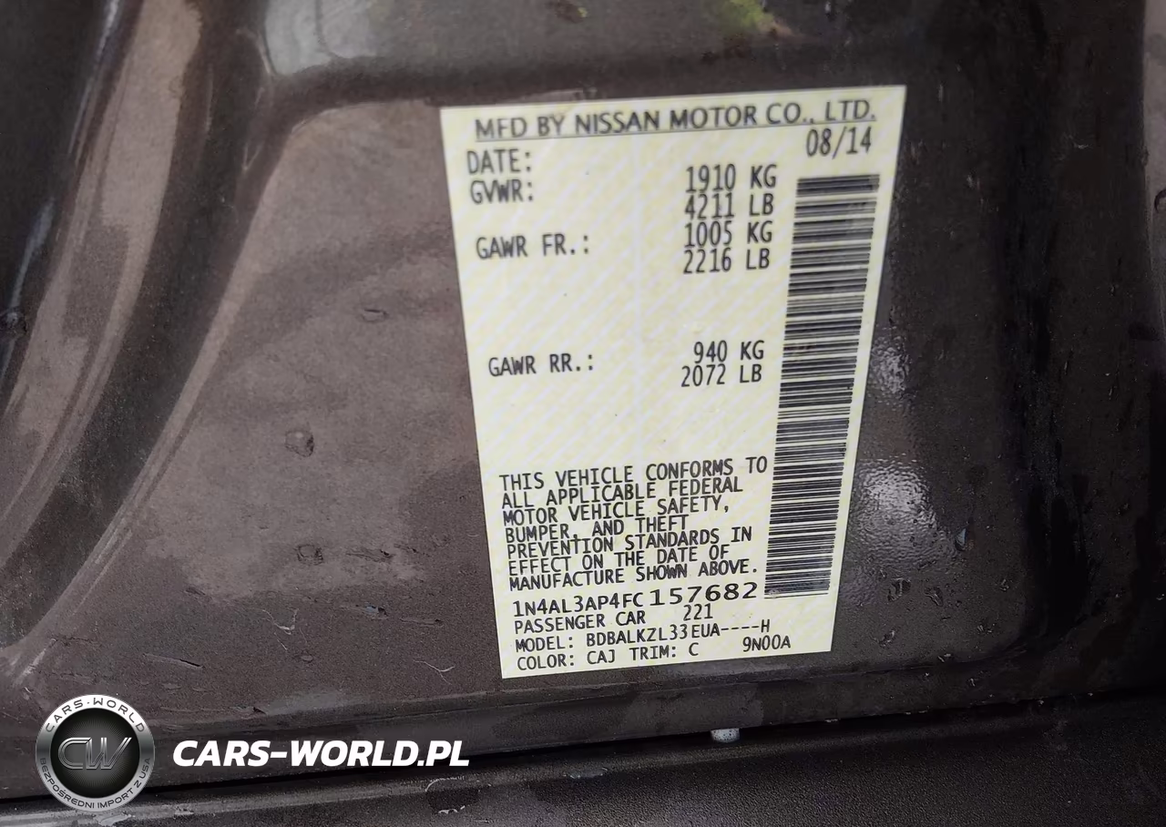 2015 Nissan Altima 2.5 Sv VIN:1N4AL3AP4FC157682 - 9