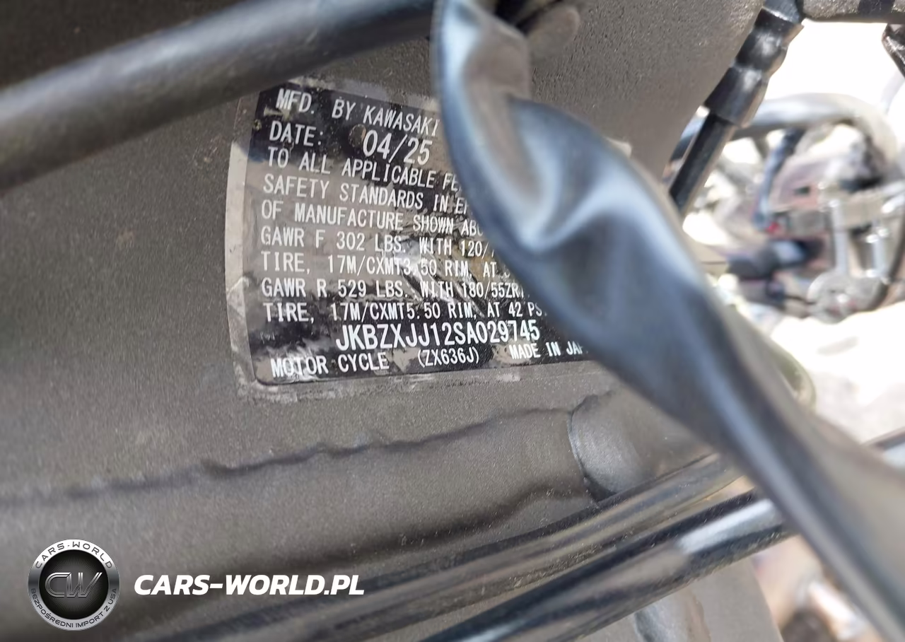 2025 Kawasaki Zx636 K VIN:JKBZXJJ12SA029745 - 10