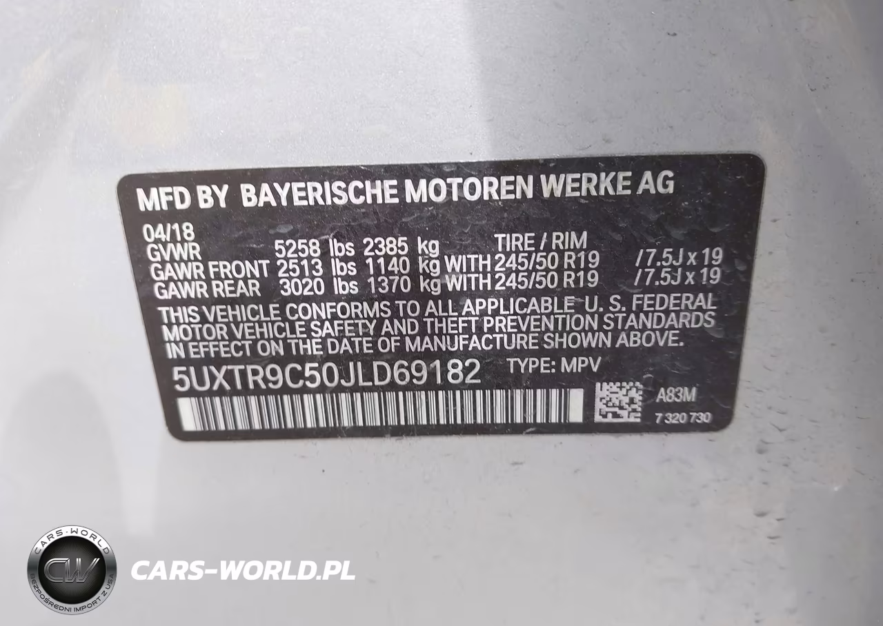 2018 BMW X3 xDrive30I VIN:5UXTR9C50JLD69182 - 9