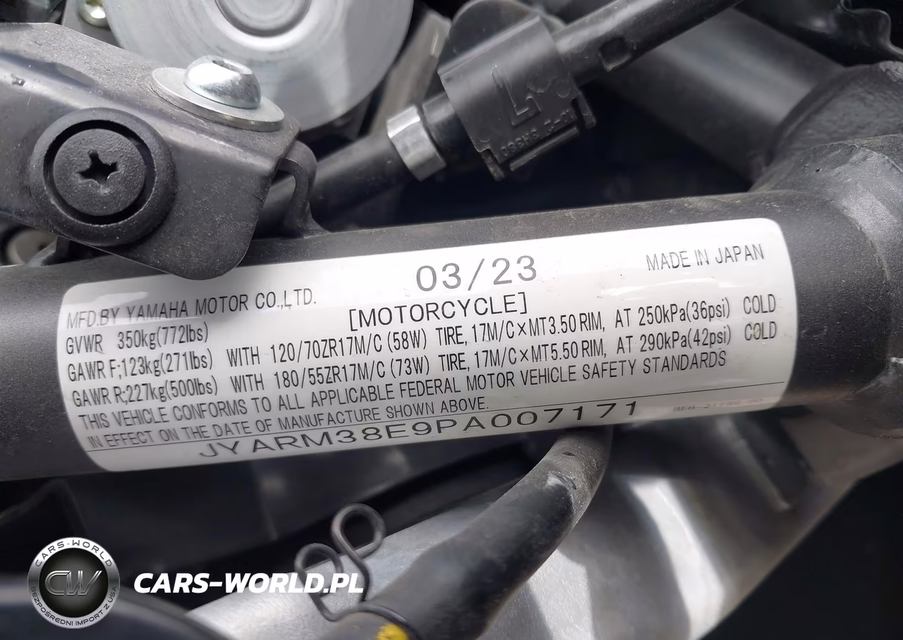 2023 Yamaha Yzfr7 VIN:JYARM38E9PA007171 - 10