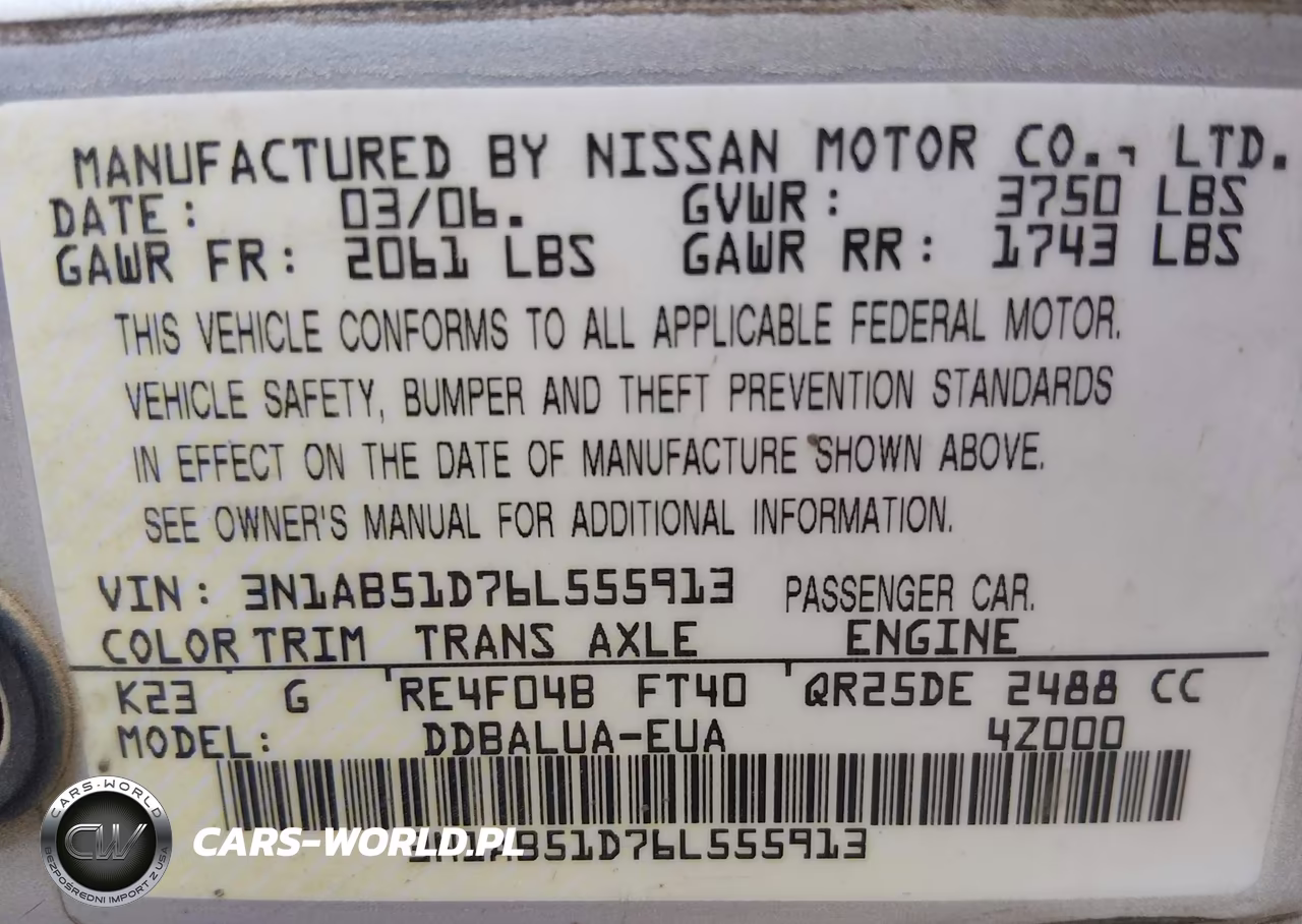 2006 Nissan Sentra Se-R VIN:3N1AB51D76L555913 - 9