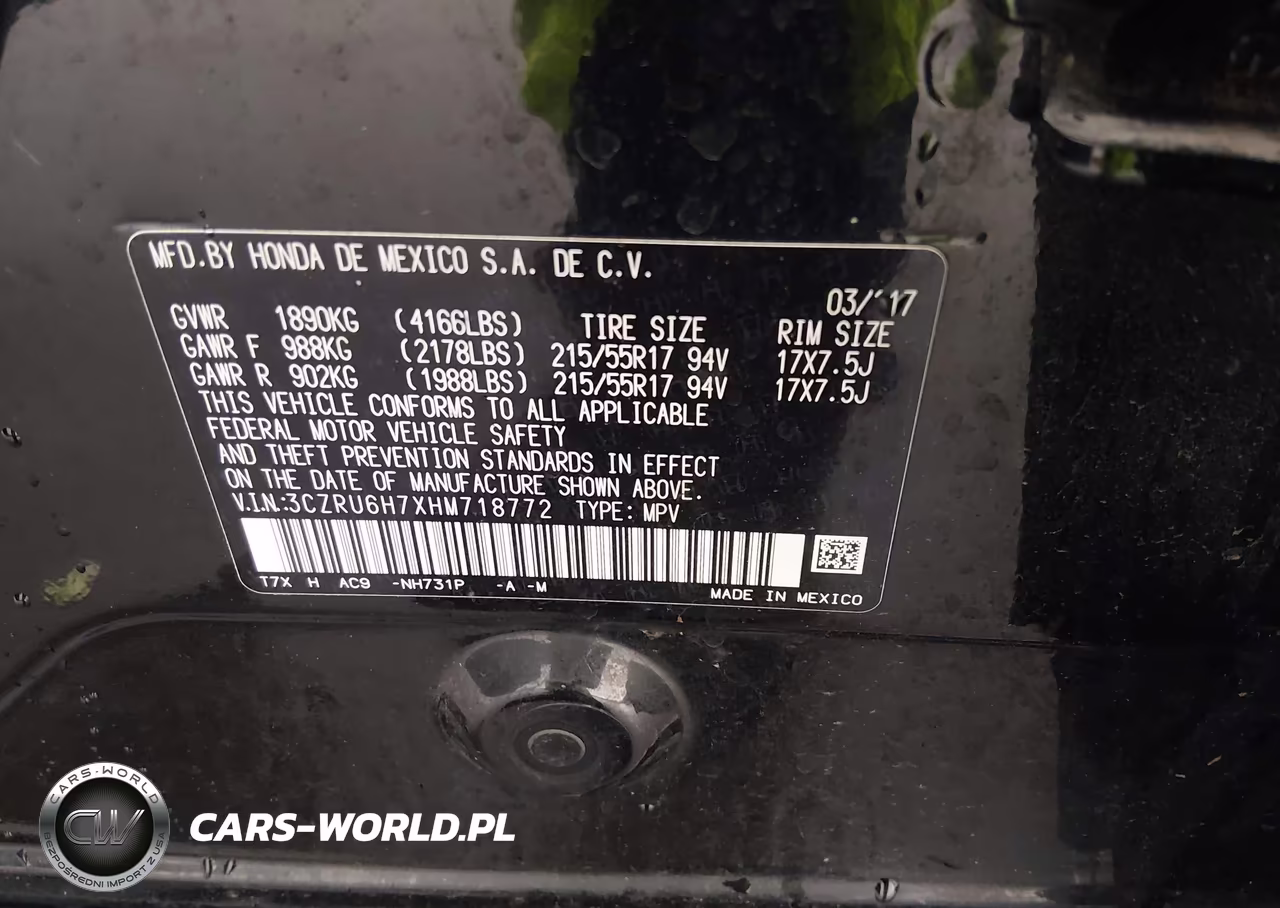 2017 Honda Hr-V Ex-L VIN:3CZRU6H7XHM718772 - 9