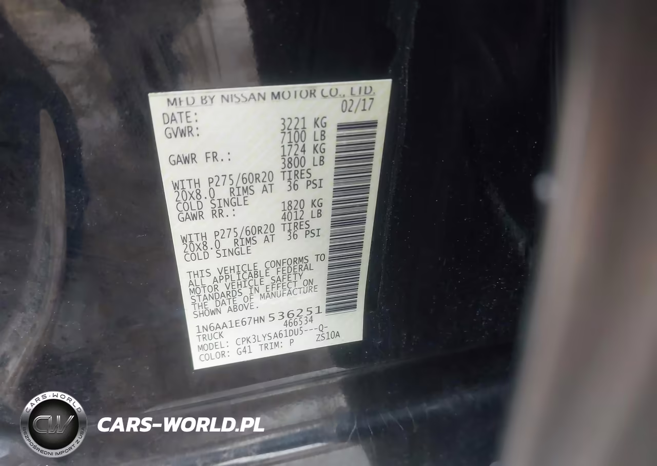 2017 Nissan Titan Platinum Reserve VIN:1N6AA1E67HN536251 - 9
