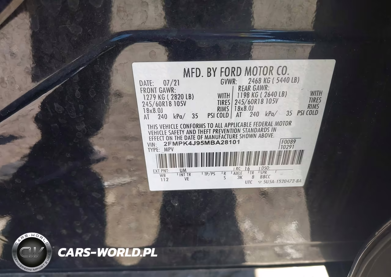 2021 Ford Edge Sel VIN:2FMPK4J95MBA28101 - 9
