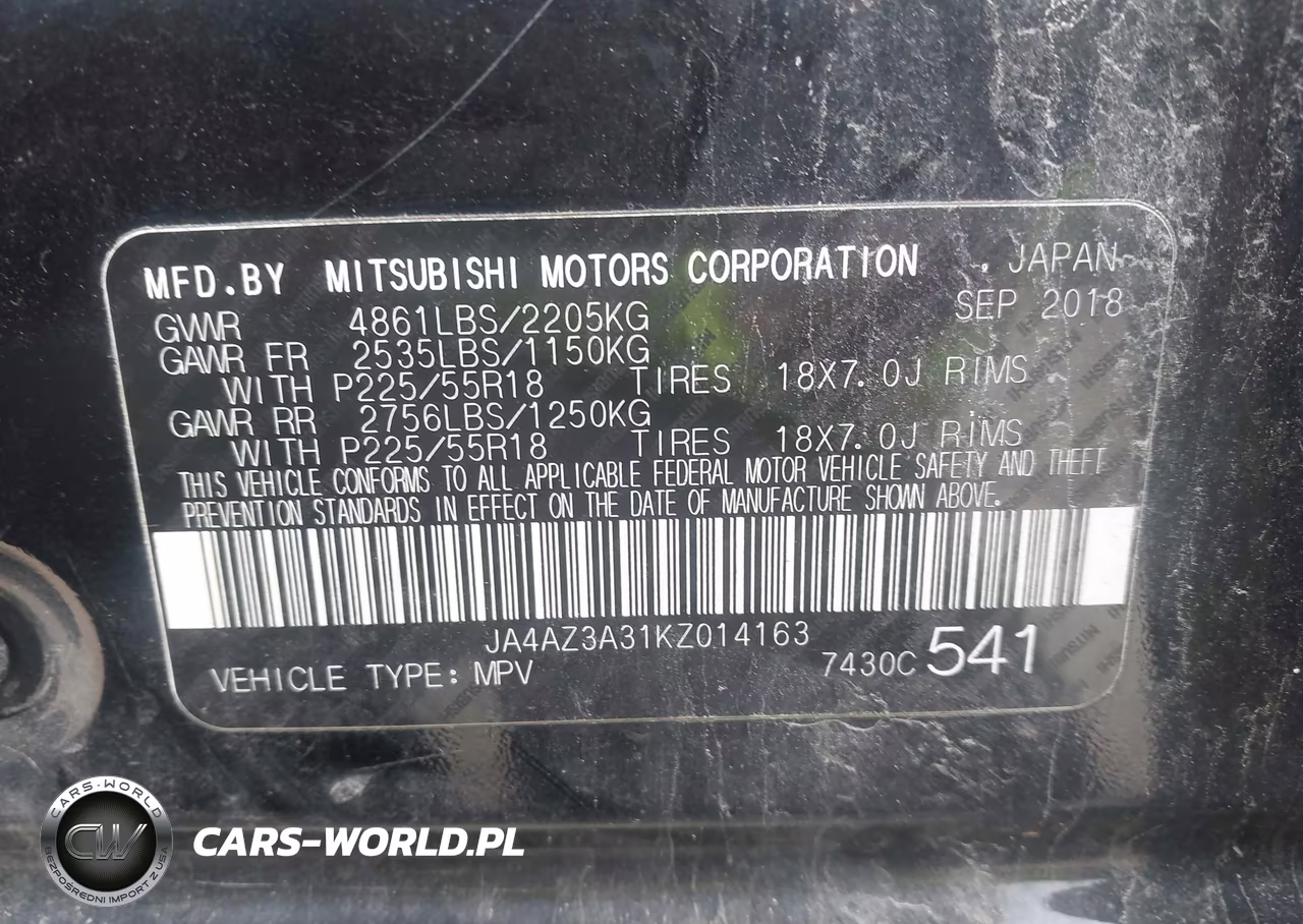 2019 Mitsubishi Outlander Sel VIN:JA4AZ3A31KZ014163 - 9