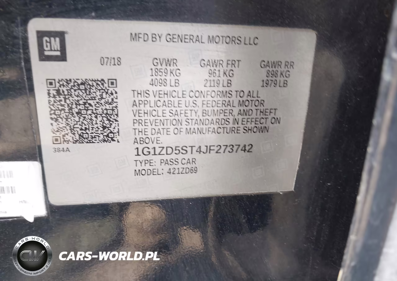 2018 Chevrolet Malibu Lt VIN:1G1ZD5ST4JF273742 - 9