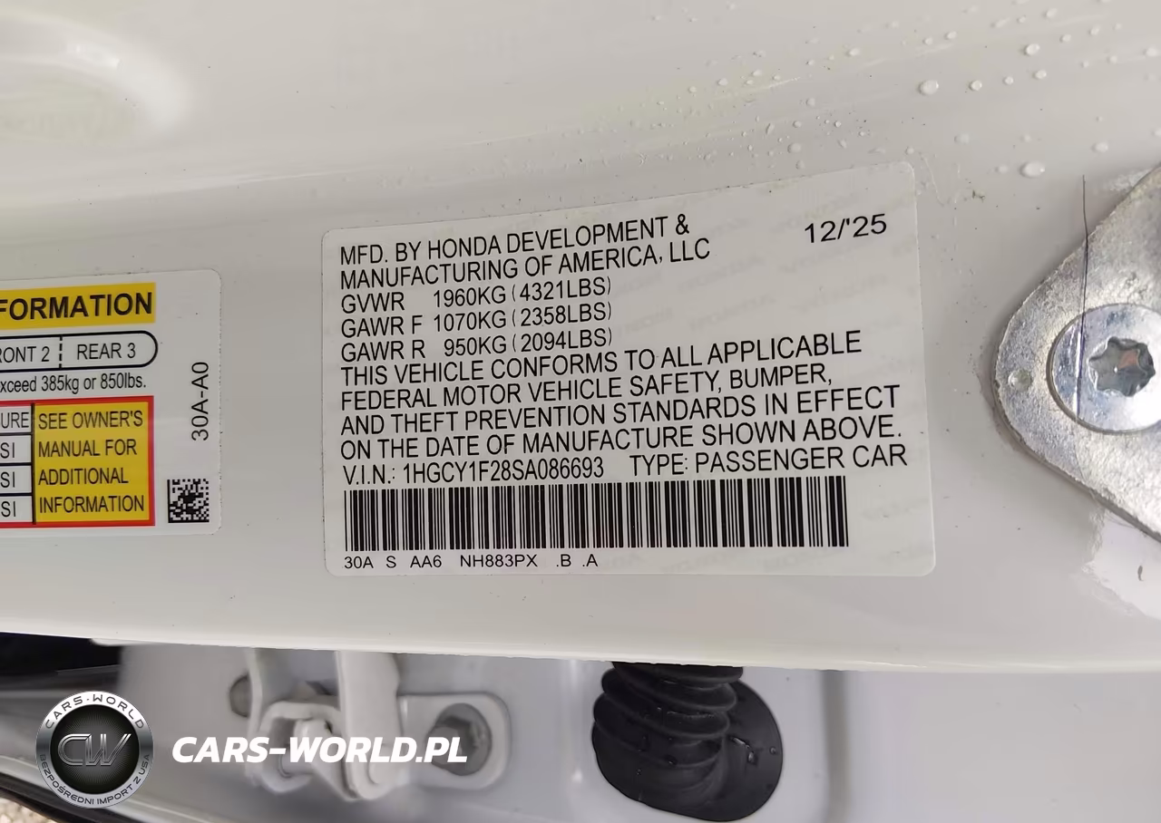 2025 Honda Accord Lx VIN:1HGCY1F28SA086693 - 9