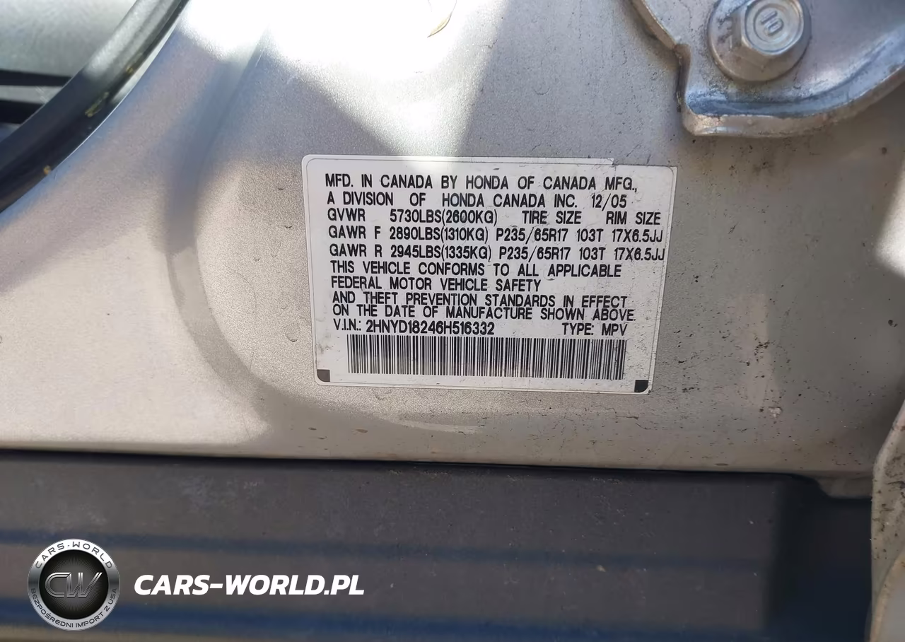 2006 Acura Mdx VIN:2HNYD18246H516332 - 9