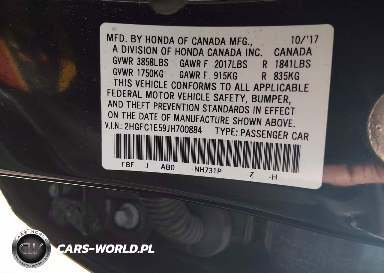 2018 Honda Civic Si VIN:2HGFC1E59JH700884 - 9