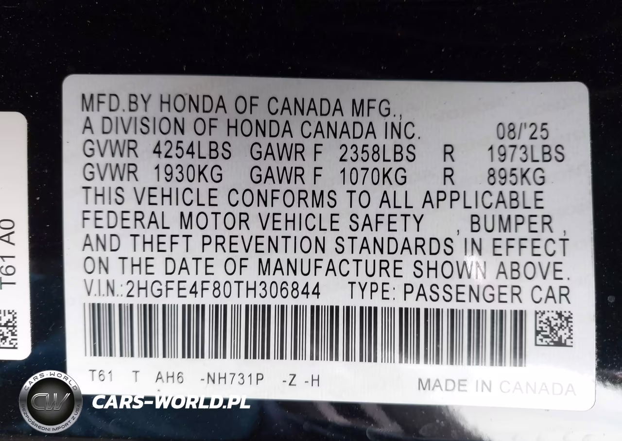 2026 Honda Civic Hybrid Sport-Sport Touring VIN:2HGFE4F80TH306844 - 9