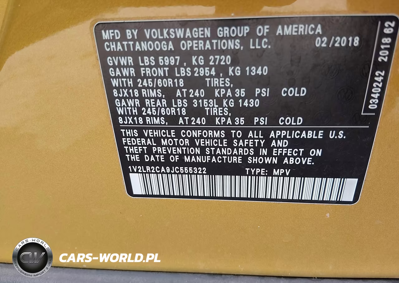 2018 Volkswagen Atlas 3.6L V6 Se-3.6L V6 Se W-Technology VIN:1V2LR2CA9JC555322 - 9