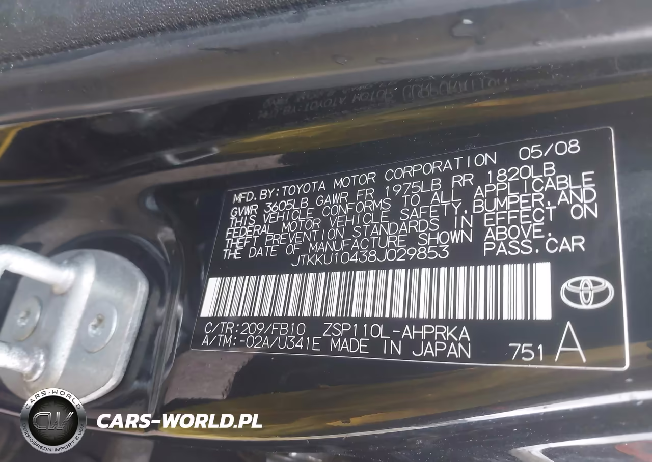 2008 Scion Xd VIN:JTKKU10438J029853 - 9