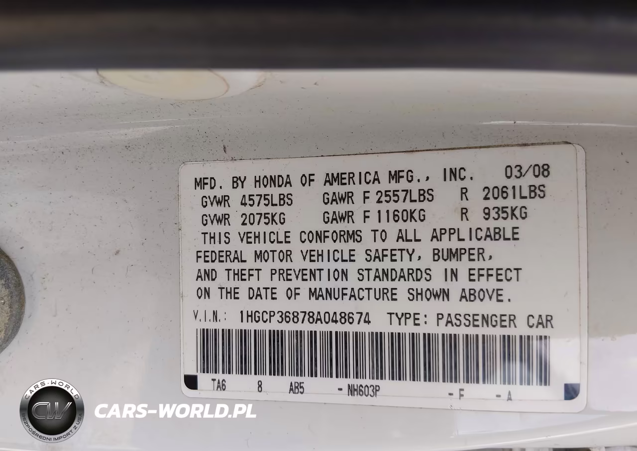 2008 Honda Accord 3.5 Ex-L VIN:1HGCP36878A048674 - 9