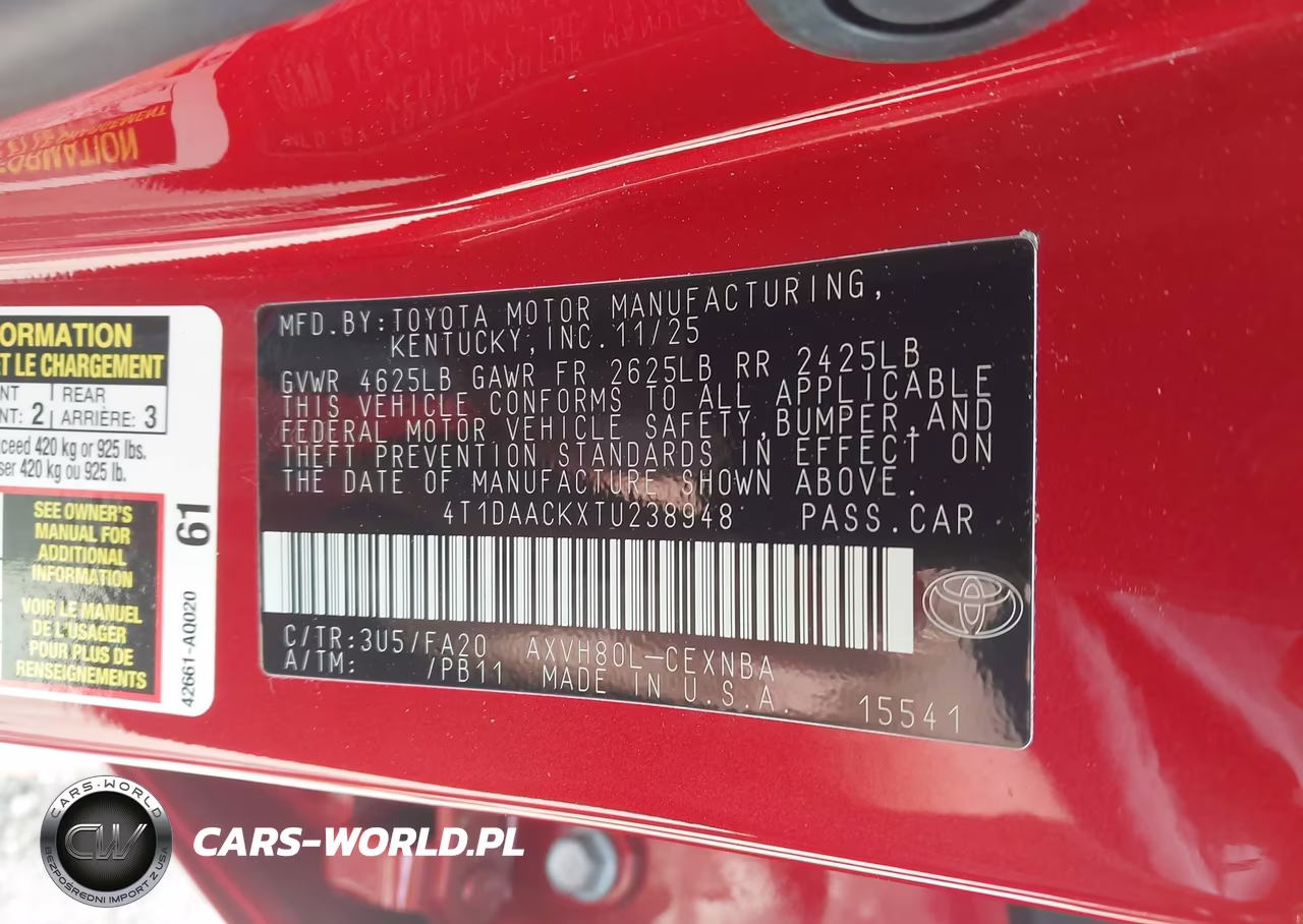 2026 Toyota Camry Le VIN:4T1DAACKXTU238948 - 9