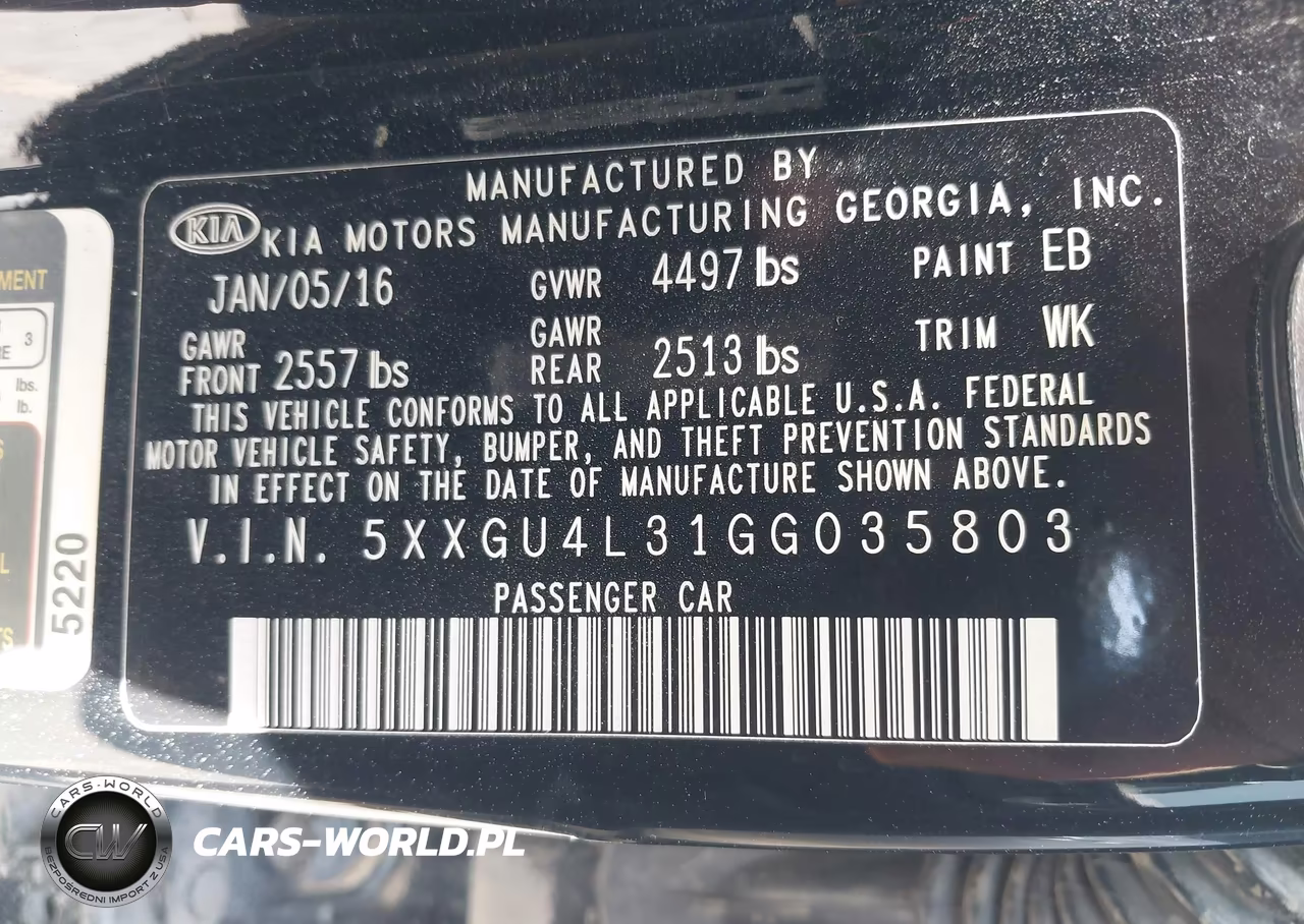 2016 Kia Optima Ex VIN:5XXGU4L31GG035803 - 9