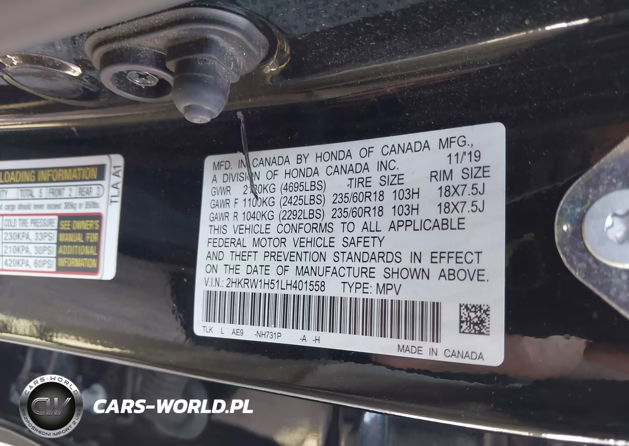 2020 Honda Cr-V 2Wd Ex VIN:2HKRW1H51LH401558 - 9