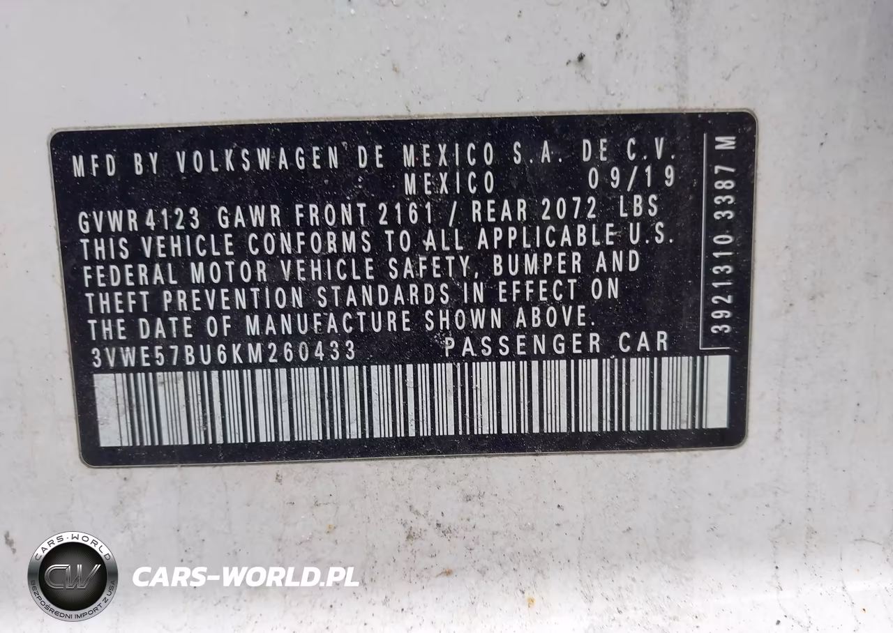 2019 Volkswagen Jetta 1.4T Sel VIN:3VWE57BU6KM260433 - 9