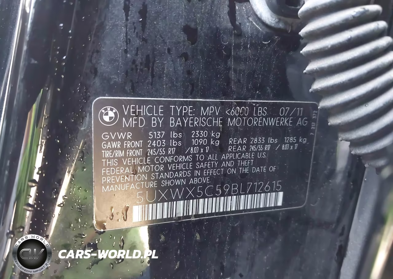 2011 BMW X3 xDrive28I VIN:5UXWX5C59BL712615 - 9