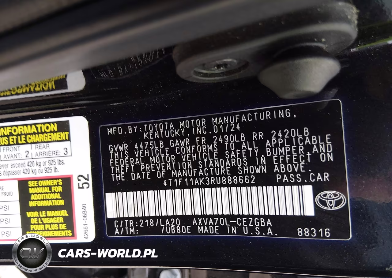 2024 Toyota Camry Xle VIN:4T1F11AK3RU888662 - 9